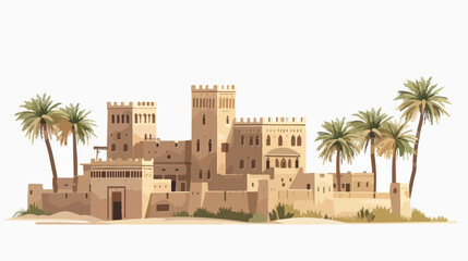 Rendering image of Saudi Arabia Historical palace in D - obrazy, fototapety, plakaty