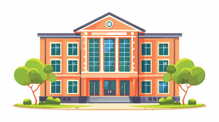 Obraz na płótnie Canvas School building. vector illustration. flat vector isolated