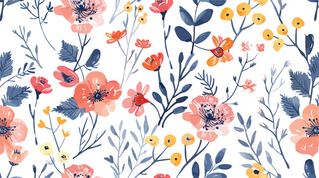 Seamless floral pattern. Abstract floral ornament. Fas