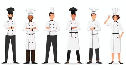 Set isolated on a white background chefs. male and female