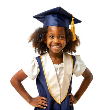 american young girl in graduation costume
