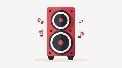 Speaker icon flat vector isolated on white background