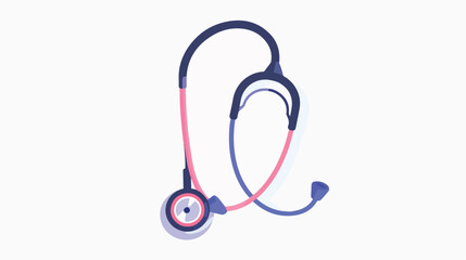 Stethoscope medical tool flat vector isolated on white