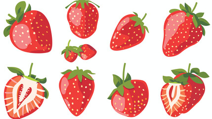 Strawberry vector illustration isolated. Red berry str