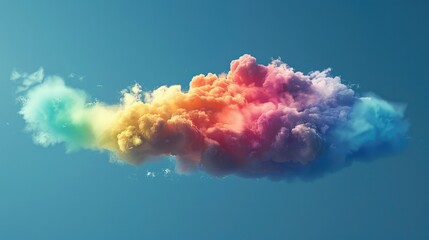 Vibrant Ethereal Rainbow Cloud in Dreamy Colorful Atmosphere