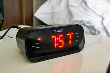 Digital clock on the wall