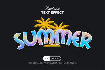 Summer Text Effect Rainbow Style. Editable Text Effect.