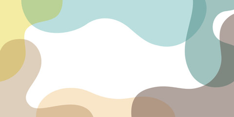 アースカラーの有機的な形で構成したおしゃれな飾り枠のベクター背景素材