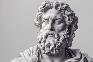 Greek god Zeus statue sculpture isolated o white background