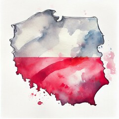 Kształt polski jako flaga - obrazy, fototapety, plakaty