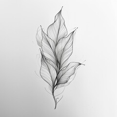 Anatomical sketch of a leaf, seed pod or other natural structure tattoo design - obrazy, fototapety, plakaty