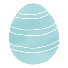 Hand drawn watercolor egg. Easter illustration, decorative element
