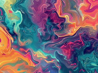 A colorful abstract painting with a lot of swirls and lines