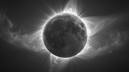Solar eclipse - dramatic composition - apocalypse - end of world - end-times - revelations - obrazy, fototapety, plakaty