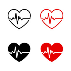 Heart beat pulse ECG EKG signal vector design