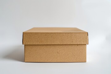 Eco-friendly brown cardboard box on a white background