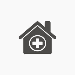 Hospital building icon vector isolated. medical, clinic, doctor symbol