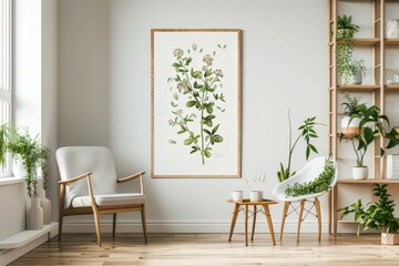 Contemporary Art Frame with Botanical Print Decoration