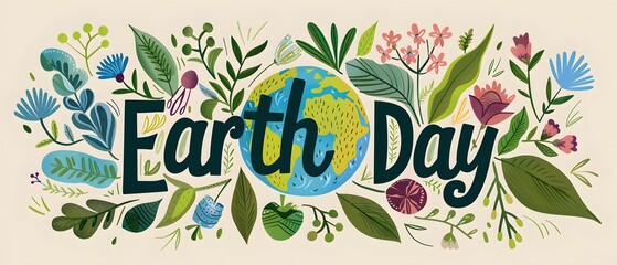 earth day banner background wallpaper with text 'earth day', 22 april celebration
