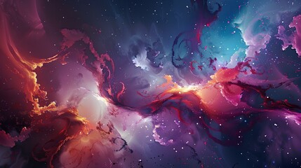 Space Fantasy: Nebula Galaxy with Mystical Cosmos and Shining Stars
