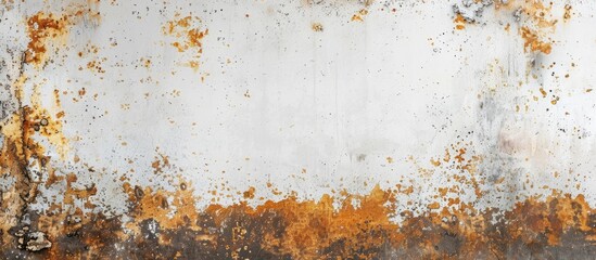 Detailed shot of a weathered metal surface against a plain white backdrop, showcasing textures and patterns reminiscent of urban decay and industrial art - obrazy, fototapety, plakaty