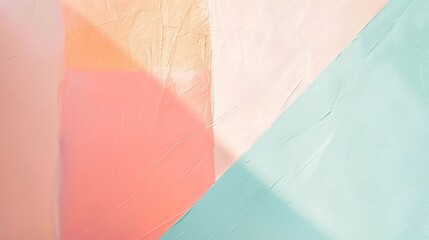 Abstract geometric shapes with gradient pastel colors. Stylish minimalist design with a gradient of pink, orange, and blue hues. - obrazy, fototapety, plakaty