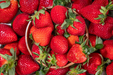 Strawberry. Fresh organic fruit berries background - 779752193