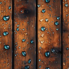 Seamless vintage wooden texture with drops background