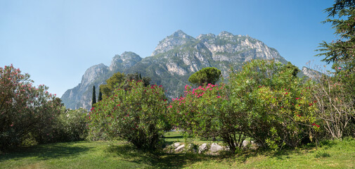 Parco dell Ora, Riva del Garda, beautiful park landscape with mountain view