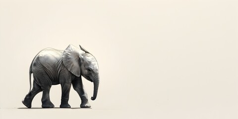 Heartwarming Moment of a Baby Elephant s First Steps Exploring the Natural World with Curiosity and Wonder - obrazy, fototapety, plakaty
