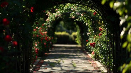 Silhouette Rose Garden Path