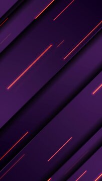 Purple violet abstract corporate motion background with neon lines. Seamless looping vertical tech motion design. Video animation Ultra HD 4K 2160x3840