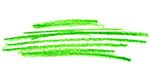 Green pencil hatching isolated on a white background.