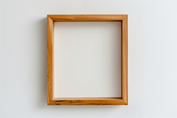 A natural wood frame displayed on a clean white backdrop