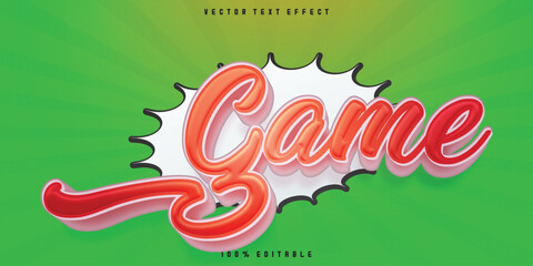 Game text effect - Cartoon pop art text in comic style theme