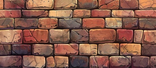 A detailed closeup of a brick wall showcasing different colored bricks. This brickwork displays the artistry and beauty of the building material used for walls, flooring, and roofs