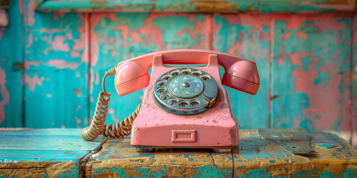 Retro Vintage Telephone with Distressed Look - Free Stock Photo | Pikwizard