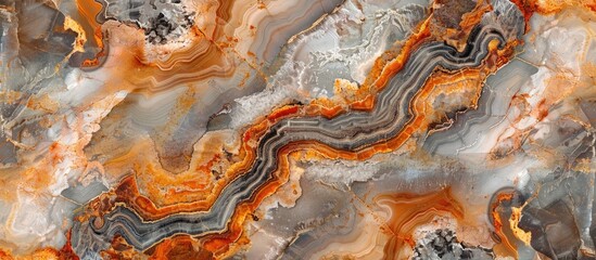 A close up of an orange marble texture with a swirling pattern resembling a geological phenomenon....