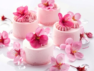 Obraz na płótnie Canvas HD Japanese Cherry Blossom Themed Desserts