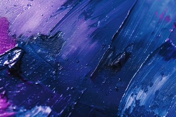 Expressive Blue and Purple Strokes in Abstract Art