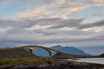 popular bridge along the famous atlantic road in Norway