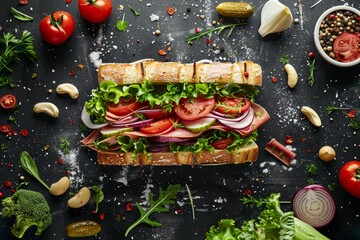 Artisan Veggie Sandwich Explosion, Dark Aesthetic