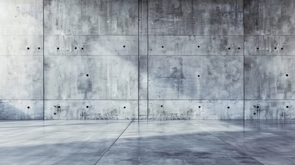 Abstract gray cement wall in a minimalist studio room, offering a clean and modern backdrop for creative product displays