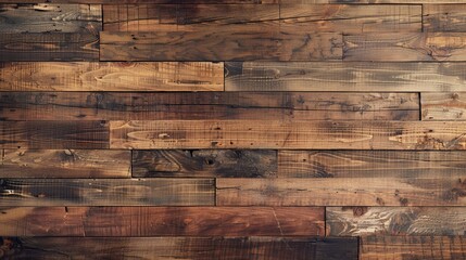 A wall's story told through the detailed grain of wood stain, where the beauty of brown hardwood planks comes alive against a deliberately blurred background