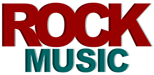 Rock music, creative text design word, Illustration, music culture