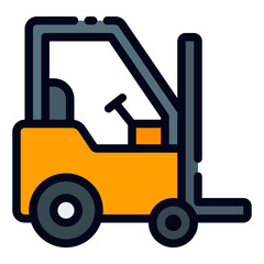 Forklift filled line icon 24 icon