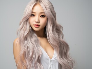 Fototapeta premium Woman With Long Hair in White Shirt