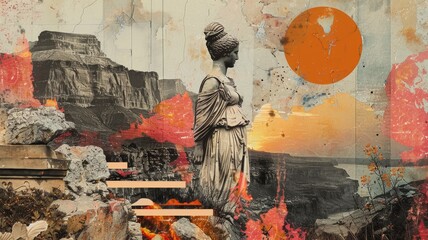 Contemporary Art Collage of Modernized Mythological Goddesses

 - obrazy, fototapety, plakaty