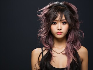 Fototapeta premium Woman With Long Hair Smiling at Camera