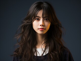 Fototapeta premium Woman With Long Hair Smiling at Camera
